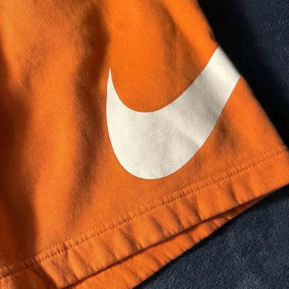 Nike Sportswear NSW Club Graphic Swoosh French Terry Orange Shorts Size S